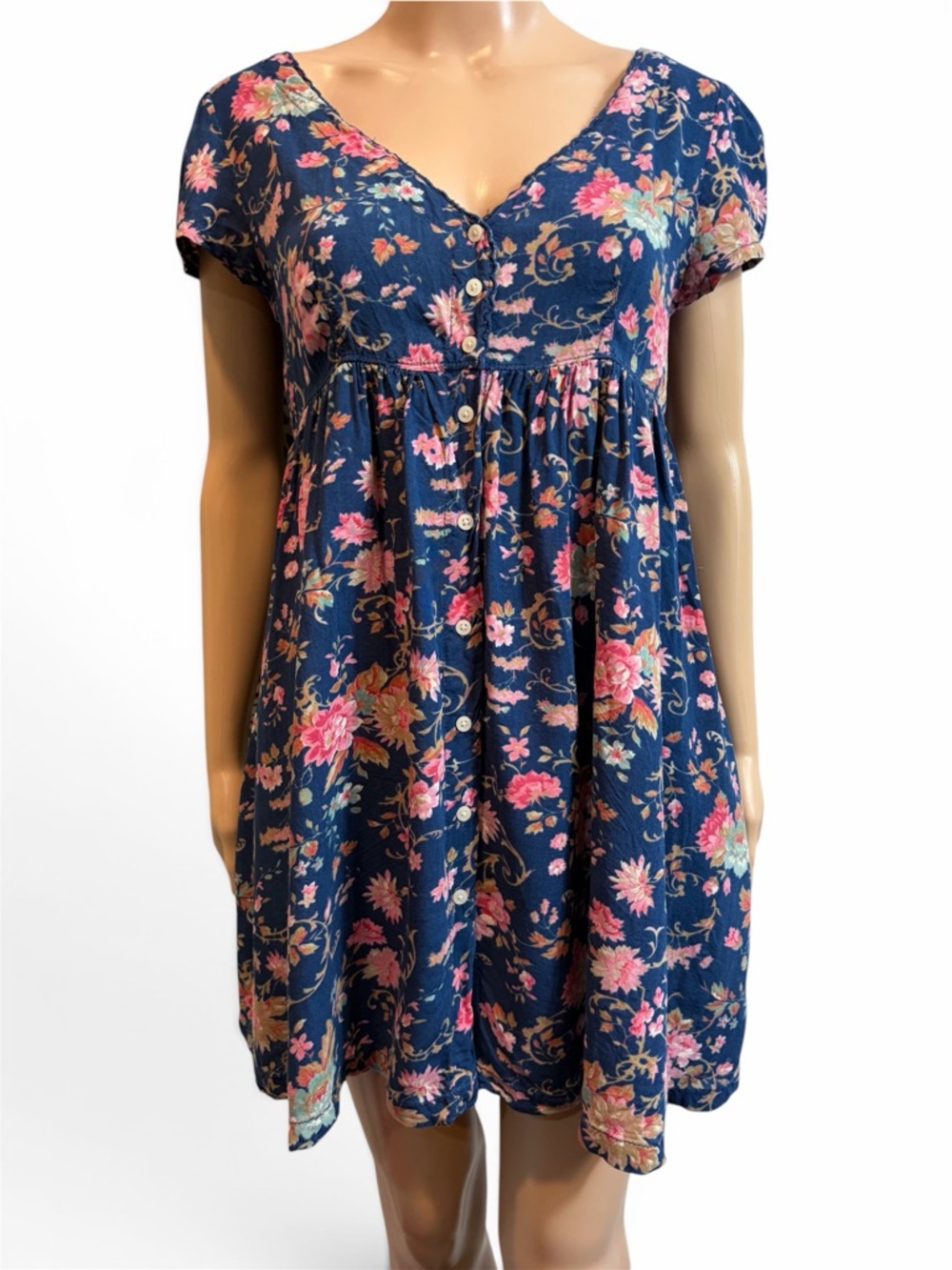 Vintage Denim & Supply Ralph Lauren Floral Babydoll Mini Dress See Description